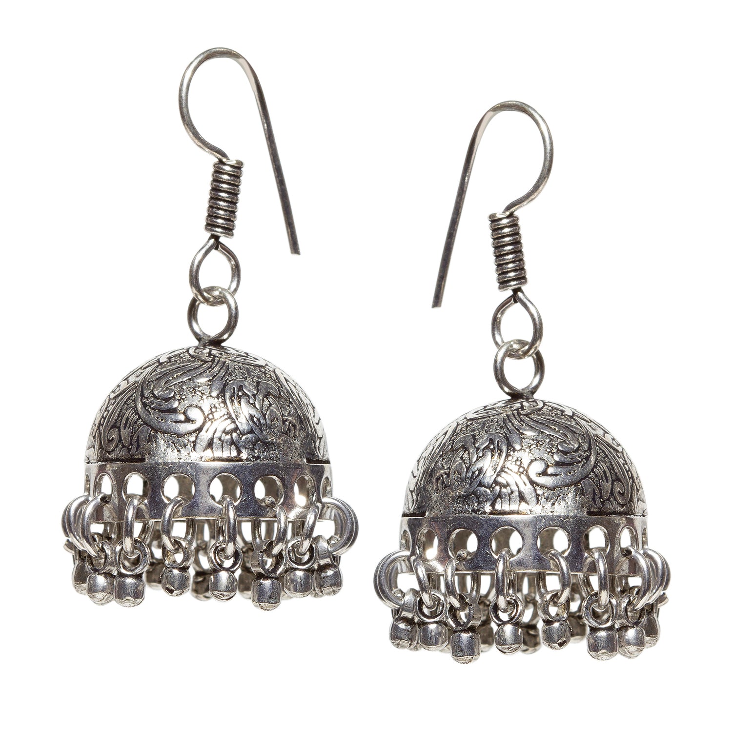 Indian Traditional Silver Plated Bollywood Oxidized Jhumka Earrings Jhumki  Drop | eBay